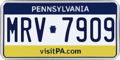 PA license plate MRV7909