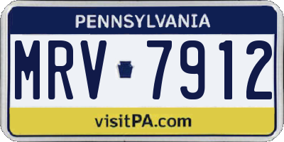 PA license plate MRV7912