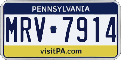 PA license plate MRV7914