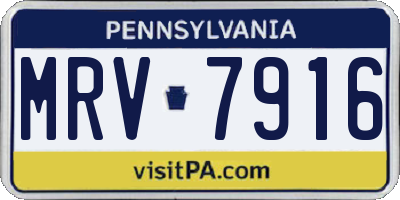 PA license plate MRV7916