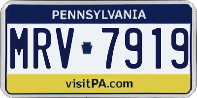 PA license plate MRV7919