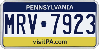 PA license plate MRV7923