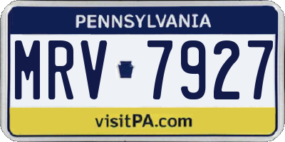 PA license plate MRV7927