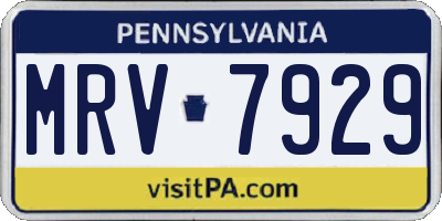 PA license plate MRV7929