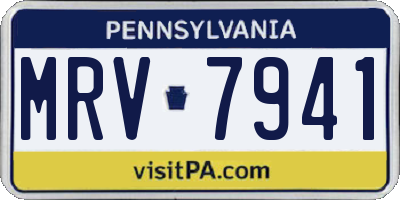 PA license plate MRV7941
