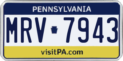 PA license plate MRV7943