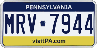 PA license plate MRV7944