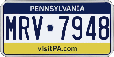 PA license plate MRV7948
