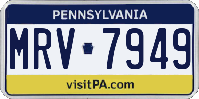 PA license plate MRV7949