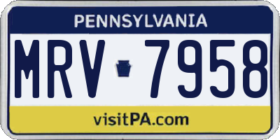 PA license plate MRV7958