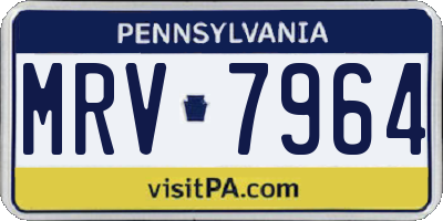PA license plate MRV7964