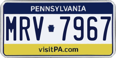 PA license plate MRV7967