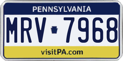 PA license plate MRV7968