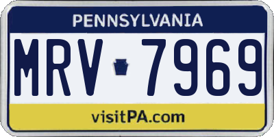 PA license plate MRV7969