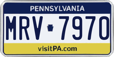 PA license plate MRV7970