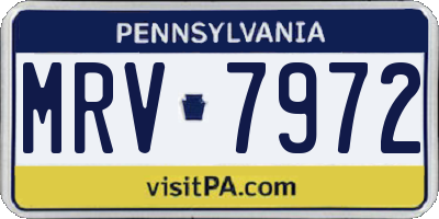 PA license plate MRV7972