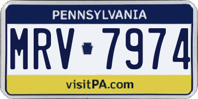 PA license plate MRV7974