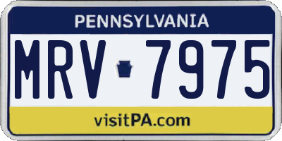 PA license plate MRV7975
