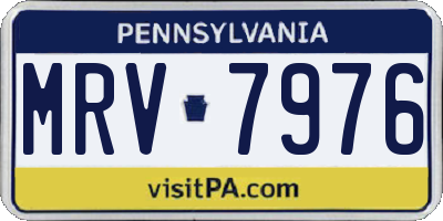 PA license plate MRV7976