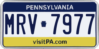 PA license plate MRV7977