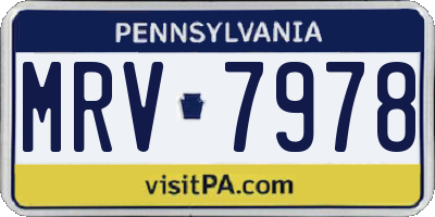 PA license plate MRV7978