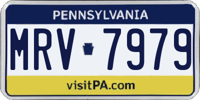 PA license plate MRV7979