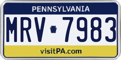PA license plate MRV7983