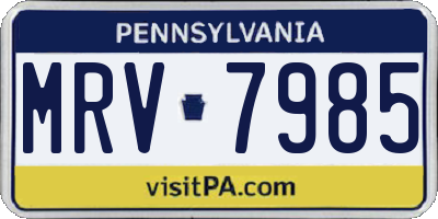PA license plate MRV7985