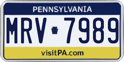 PA license plate MRV7989