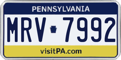 PA license plate MRV7992