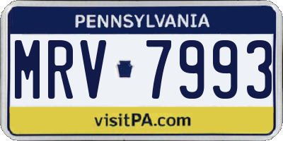 PA license plate MRV7993