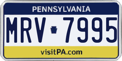 PA license plate MRV7995