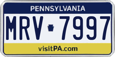PA license plate MRV7997