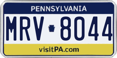 PA license plate MRV8044
