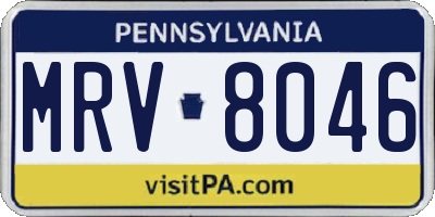 PA license plate MRV8046