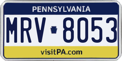 PA license plate MRV8053