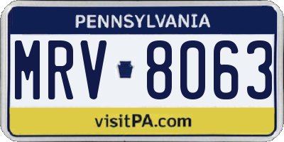 PA license plate MRV8063