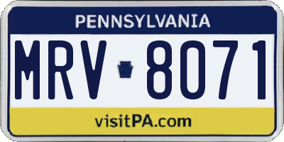 PA license plate MRV8071