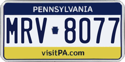 PA license plate MRV8077