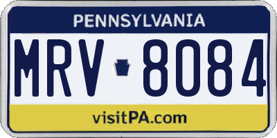 PA license plate MRV8084