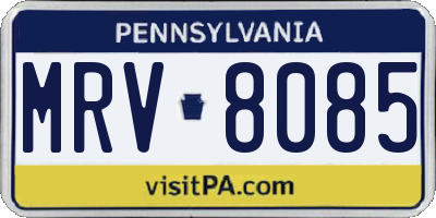 PA license plate MRV8085