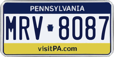 PA license plate MRV8087