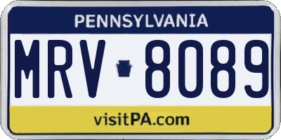 PA license plate MRV8089