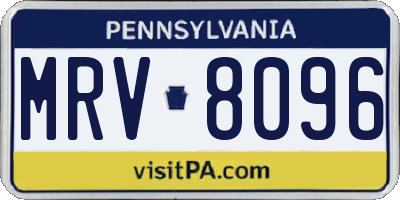 PA license plate MRV8096