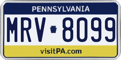 PA license plate MRV8099