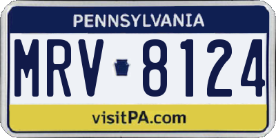 PA license plate MRV8124