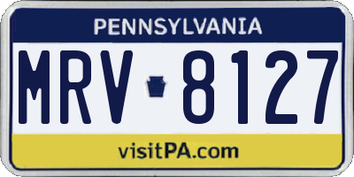 PA license plate MRV8127