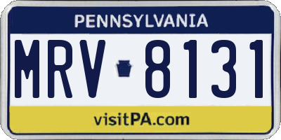 PA license plate MRV8131