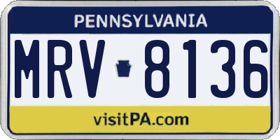 PA license plate MRV8136