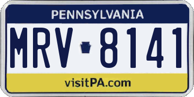 PA license plate MRV8141